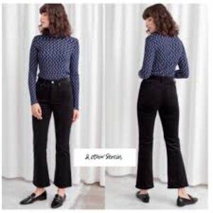 Paris Atelier & Other Stories Black High Rise Bootcut Corduroys Size 6
